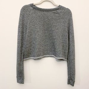 Mossimo Gray Cropped Sweatshirt Raw Hem Women’s XS